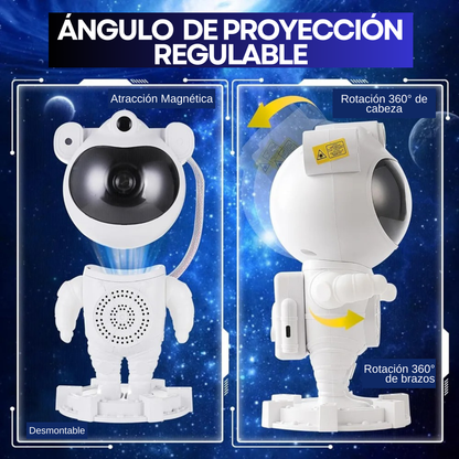 Parlante Proyector Astronauta Wireless con rotación 360°