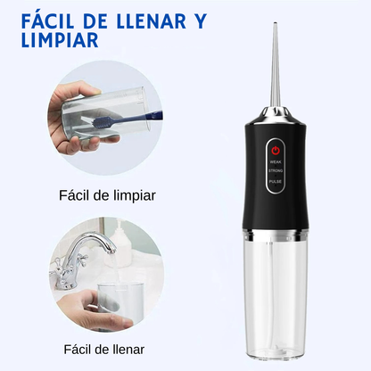 Irrigador dental con cabezales intercambiables 360°