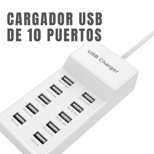 Cargador USB de 10 puertos